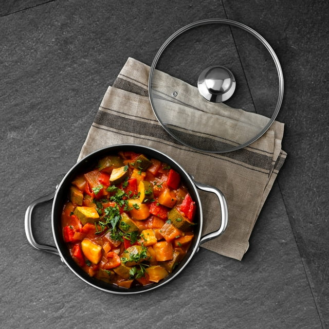 CULICHEF kostryulka, 4 l, yopishmaydigan qoplamali granit quyma, qora